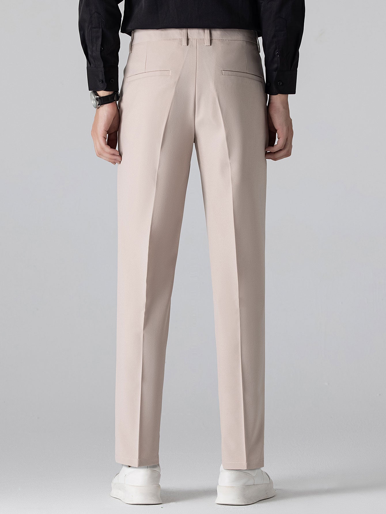 Rhombus Textured Zip Up Knitted Polo Shirt & Slim Fit Tapered Trousers