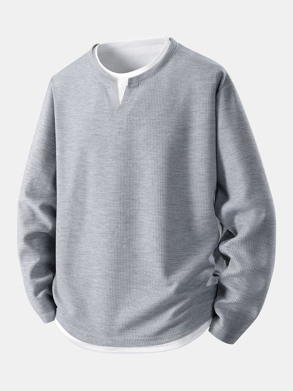 Relax Fit Long Sleeve 2 In 1 Waffle T-Shirt & Relax Fit Straight Leg Jersey Cargo Pants