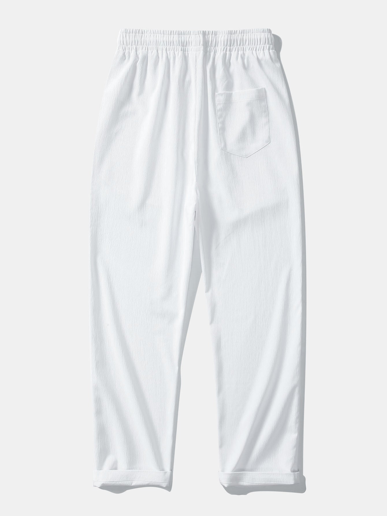 Texture Jacquard Cuban Shirt & Wrinkle Textured Straight Leg Pants